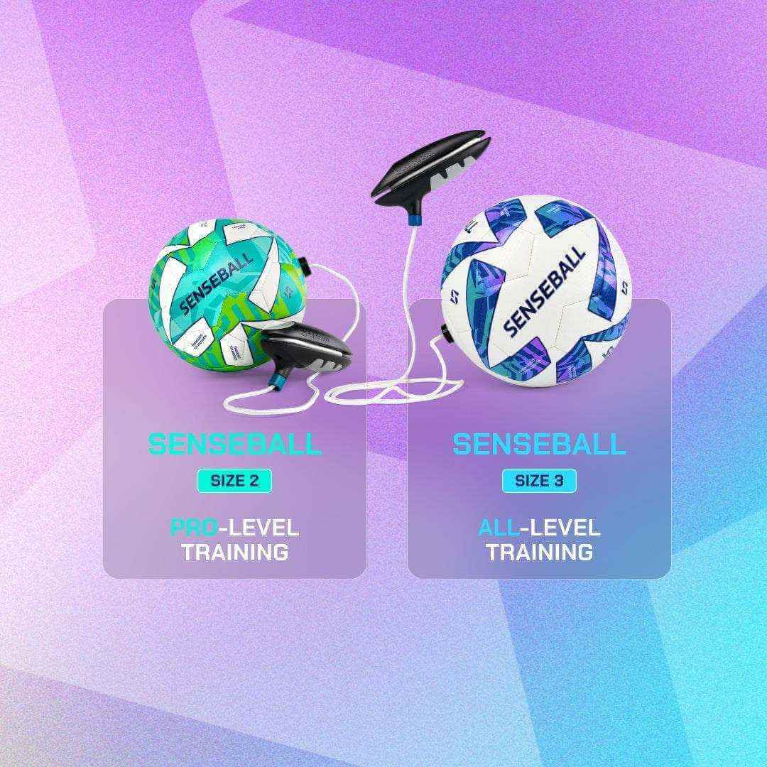 Football Kick Trainer All-Level - Size 3 Ball (Blue) - SenseBall for developing two-footed skills and ball control.