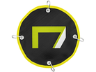 Precision shooting target with hooks for flexible placement and skills development.